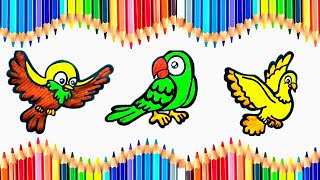 How to draw birdsbirds drawing part 1drawing for kids amp toddlersart hub JsLittleArt [upl. by Jeniece907]