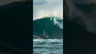 Can This Small Boat Survive a Massive Wave ship scaryocen bigwaves [upl. by Chadbourne]