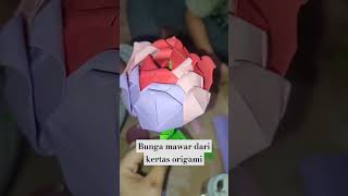 bunga mawar dari kertas origami origami bungamawar [upl. by Alexia826]