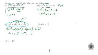 Expanding and Simplifying Expressions [upl. by Ahsam]