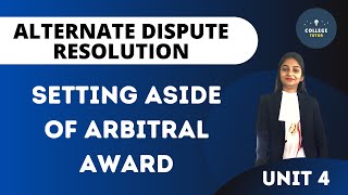 Setting aside of Arbitral award  Section 34  ADR [upl. by Pease]