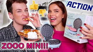 €10 MINI WAFELMAKER VAN ACTION TESTEN ∙ Koken met Kris amp Rick  Kristina K ❤ [upl. by Avan610]