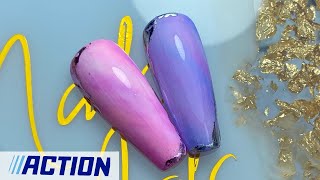 NAILART  Feutres aquarelle de chez Action 🎨🖌💓 [upl. by Tterej]