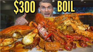 300 MASSIVE SEAFOOD BOIL  Lobster King Crab Crawfish Shrimp  DELICIOUS CAJUN SEAFOOD [upl. by Killen]