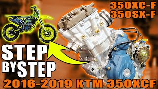 How to Build a KTM 350 Engine  2016  2019 Full Build Step by Step  350XCF 350SXF FC350 FX350 [upl. by Elocal]