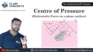 Centre of Pressure  Hydrostatic Force on Plane Surface  Hindi [upl. by Hanyaz398]