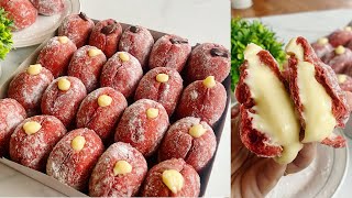 TANPA CREAM CHEESE VLA NYA ENAK BANGET MINI BOMBOLONI RED VELVET [upl. by Libenson]