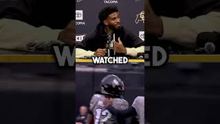 Shedeur Sanders clowns Travis Hunter 😂 football colorado cfb [upl. by Leamaj]