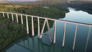 Vendo o Trem passar de Drone  Pontilhão Uberlândia Araguari [upl. by Landel]