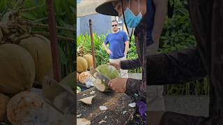 Wow Green and Fresh Coconut Fruit Cutting Skills coconut fruit satisfying shorts short [upl. by Heath]