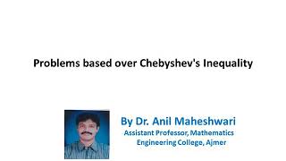 Problems based over Chebyshevs Inequality [upl. by Ellecrad220]