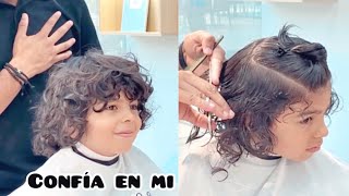 Corte de cabello para niño a tijera ✅ CABELLO ONDULADO hairstyle tutorial haircut [upl. by Ijat]