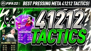 BEST 41212 CUSTOM TACTICS PRESSING 41212 2 META TACTICS amp INSTRUCTIONS FIFA 22 ULTIMATE TEAM [upl. by Devinna]