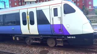 Two non stopping Elizabeth line trains passing through Acton Main Line station [upl. by Adnamor]