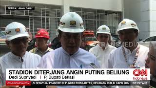 Atap Stadion Dan Puluhan Warung Porak Poranda  REDAKSI PAGI 231024 [upl. by Monte]