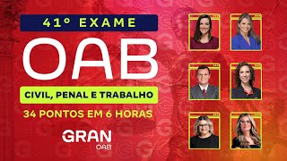 1ª fase do 41º Exame OAB Civil Penal e Trabalho 34 pontos em 6 horas [upl. by Animas52]