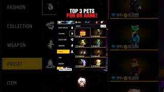 🔥NEW SECRET MOST POWERFUL PETS FOR BR GRANDMASTER PUSH🔥l shorts freefire [upl. by Nohsal498]