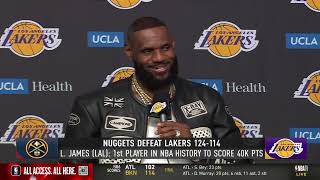 LeBron James POSTGAME INTERVIEWS  Los Angeles Lakers lose to Denver Nuggets 124114 [upl. by Armstrong]