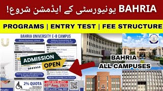 Bahria University Fall Semester Admissions  BU Fee Structure Entry Test amp UG Programs [upl. by Eiramlirpa]