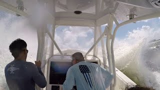 SeaVee 322Z insanely rough sea trial amp walkthrough  FLIBS 2024  68ft waves  Port Everglades Fl [upl. by Ricarda]