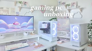 unboxing my gaming PC 🌸☁️ desk setup  nzxt player one prime rtx 4060Ti [upl. by Witt838]