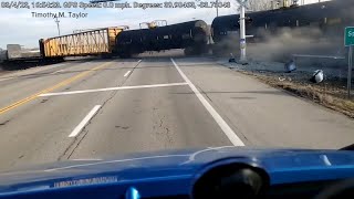 Dashcam video captures Ohio train derailment [upl. by Basset]