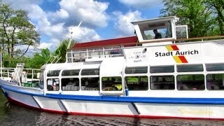 Schleuse Kukelorum Rahe MS Stadt Aurich schleust Ostfriesland EmsJadeKanal [upl. by Torbert]