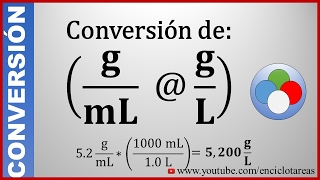 Convertir de GramosMililitros a GramosLitros gmL a gL [upl. by Nylyak968]