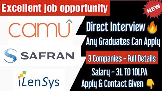 Direct Interview🔥 Octoze TechnologiesiLensys amp Safran ltd  Any Graduate  3L TO 10LPA Salary [upl. by Prudhoe]