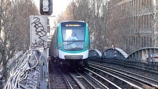 Paris Metro  Line 2  MF 01  BarbèsJaurès [upl. by Griz]