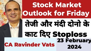 Stock Market Outlook for Tomorrow 23 February by CA Ravinder Vats [upl. by Rawley]