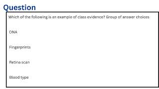 Which of the following is an example of class evidence [upl. by Michaele701]