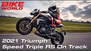 2021 Triumph Speed Triple 1200 RS First Ride On Track [upl. by Anivlek]