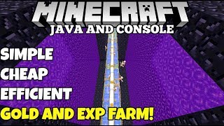 Minecraft Efficient AFK GOLD And Experience Farm Tutorial Xbox PS4 PC Switch [upl. by Olimac]