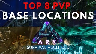 TOP 8 PVP BASE LOCATIONS on ABERRATION ASCENDED  ARK Survival Ascended [upl. by Ayrad934]