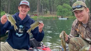 Smallmouth bass fishing on Lake spokane in a kayak Long Lake kayak fishing [upl. by Harmonia]