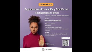 🔴EnVivo UNMSM Charla Virtual Reglamento de Prevención y Sanción del Hostigamiento Sexual [upl. by Enair427]