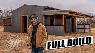 ONE MAN Builds POLE BARN In UNDER 20 MINUTES  Start To Finish  Barndominium [upl. by Onileva]