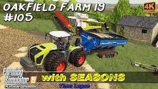 Harvesting oat Raking baling and collecting straw  Oakfield Farm 19 105  FS19 TimeLapse  4K [upl. by Karna4]