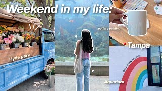 Spend a weekend in Tampa with me VLOG pottery painting aquarium dinner  more [upl. by Derfiniw]