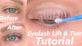 LASH LIFT AND TINT  First time tryout  Tutorial [upl. by Aikahs666]