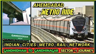 GANDHIGRAM TO GANDHINAGAR SECTOR 1 JOURNEY  METRO RIDE  BY AHEMDABAD METRO VlogIndiavisit [upl. by Franciska]