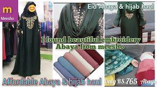 Meesho affordable new Abaya amp hijab haul most beautiful 😍 embroidery Abaya full reviewmust watch [upl. by Ahcorb]