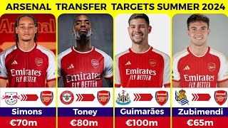 ARSENAL SUMMER 2024 TRANSFER NEWS  ALL ARSENAL TRANSFER TARGETS OUTGOING PLAYERS AND NEW CONTRACTS [upl. by Sadnak]