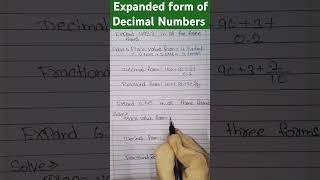 Expanded form of decimal numbers maths mathproblem mathshorts education numbersystemtips [upl. by Etnauq]