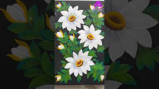 White daisy round brush painting onestroke shortvideo [upl. by Barbuto]