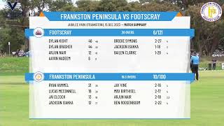 Victorian Premier Cricket  Kookaburra Mens Firsts  Round 8  Frankston Peninsula v Footscray [upl. by Joerg]