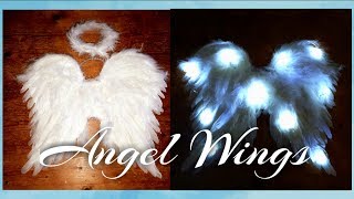 DIY Angel Wings  DIY Angel Wings with lights 😇  Halloween Angel costume Christmas Angel costume [upl. by Erodasi]