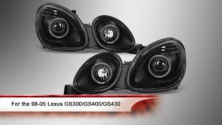 9805 Lexus GS300GS400GS430 Halo Projector Headlights [upl. by Nylrats]