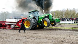 John Deere 4240S  Super Std Klasse 4 at 1 DM in Tractor Pulling 2023 at Brande Pulling Arena [upl. by Nnyla922]